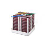 Airlock Transfer Tray with four stacks of Petri dishes in racks